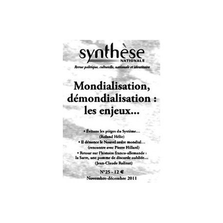 Synthèse nationale n°25 - nov-déc 2011