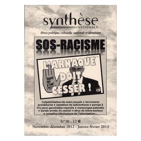 Synthèse Nationale n°30 - Novembre-décembre 2012/janvier-février 2013