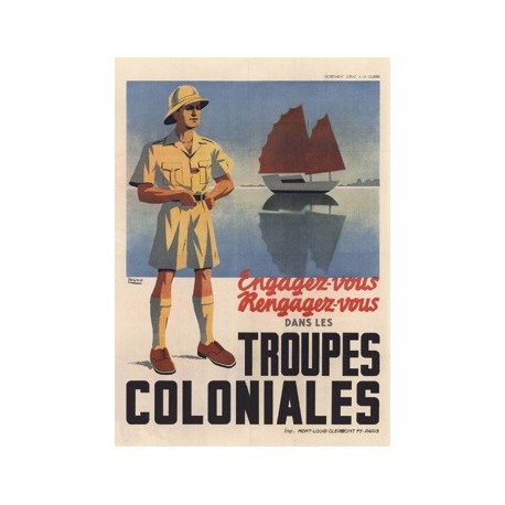 Carte postale - Troupes coloniales (jonque)