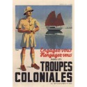 Carte postale - Troupes coloniales (jonque)