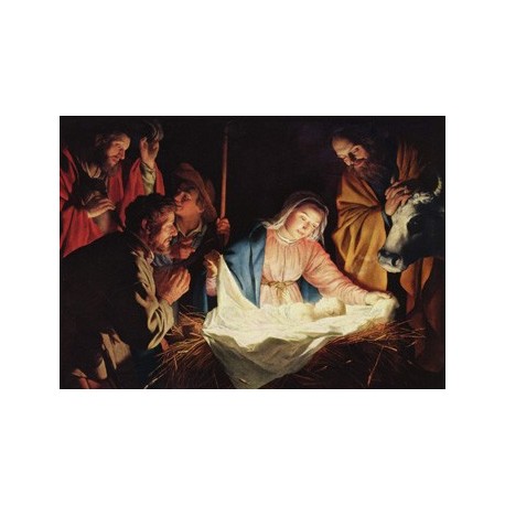 Carte de vœux - L'adoration des bergers