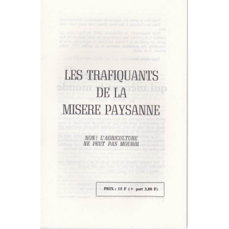 Les trafiquants de la misère paysanne - Henry Coston