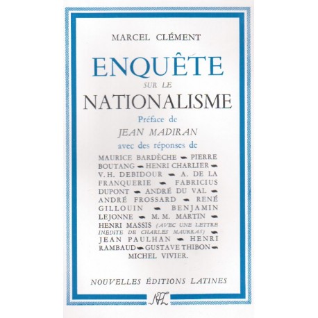 Enquête sur le nationalisme - Marcel Clément
