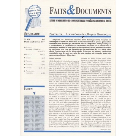 Faits & Documents - n°429 - du 15 au 28 février 2017