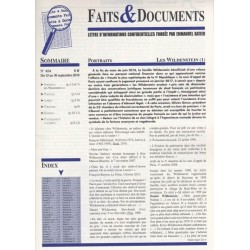 Faits & Documents n°454 - Du 15 au 30 septembre 2018