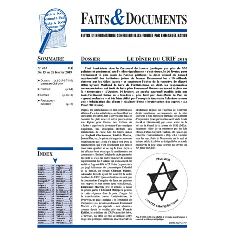 Faits & Documents n°463 - Du 15 au 28 février 2019