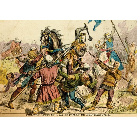 Carte postale « Philippe-Auguste à Bouvines »