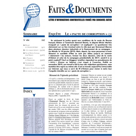 Faits & Documents n°494