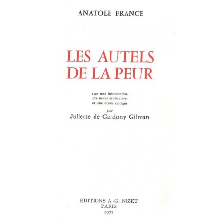 Les Autels de la peur - Anatole France