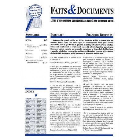 Faits & documents n°514