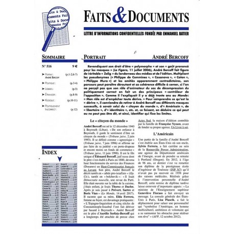 Faits & Documents n°516